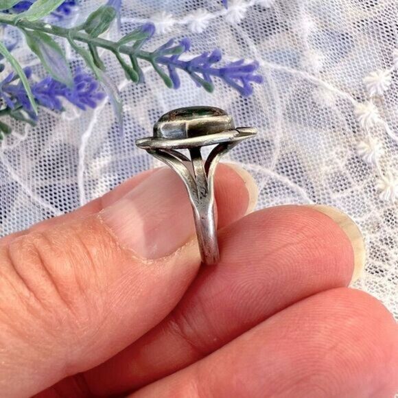 Vintage Natural Turquoise & Sterling Native Ring - Picture 5 of 11